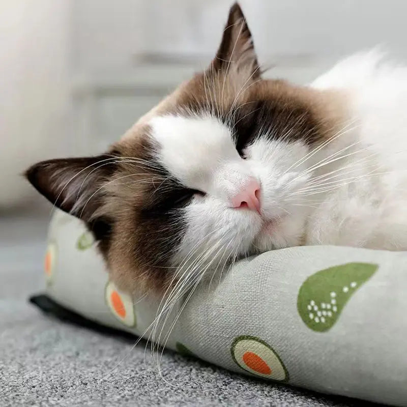 Cat Nest Summer Linen Mat Mat Cooling Summer Kennel Cat Nest Rattan Mat Square Cool Nest Cool Bed