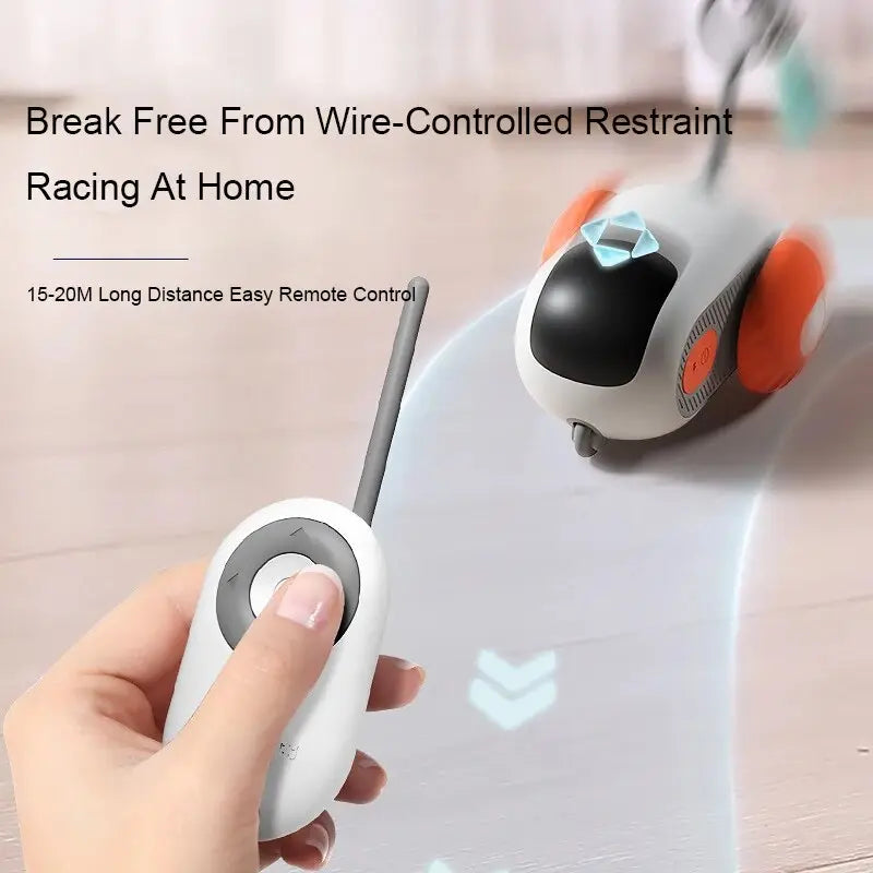 Intelligent Sports Car Remote Control Electric Cat Toys Entertainment Fun Pet Mice Interactive Feathers Cat Sticks Kitten Toy