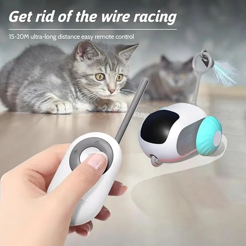 Intelligent Sports Car Remote Control Electric Cat Toys Entertainment Fun Pet Mice Interactive Feathers Cat Sticks Kitten Toy