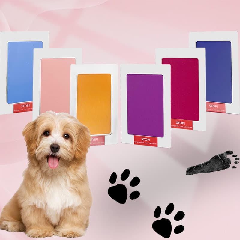 Pet Dog & Cat Paw Print Ink Set Pad Baby Handprints Safe Non-toxic Wash Free Easy Clean Diy Handprints Footprints Pet Souvenirs