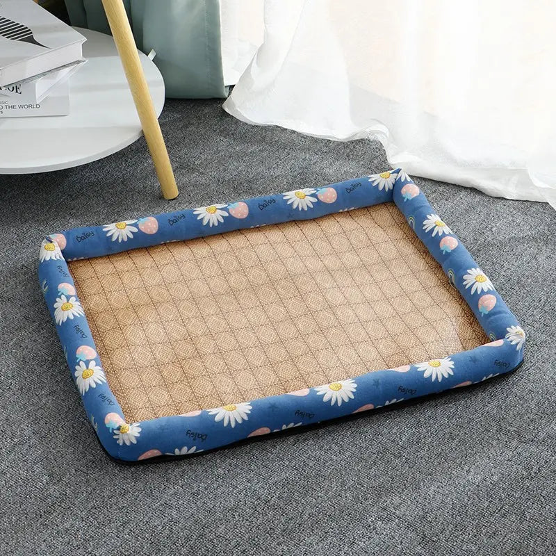 Cat Nest Summer Linen Mat Mat Cooling Summer Kennel Cat Nest Rattan Mat Square Cool Nest Cool Bed