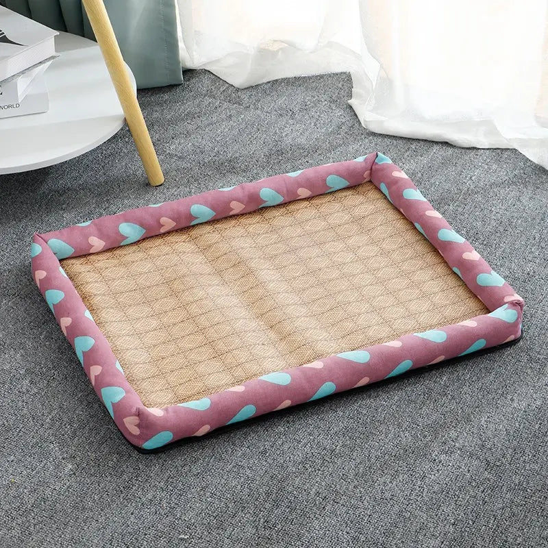 Cat Nest Summer Linen Mat Mat Cooling Summer Kennel Cat Nest Rattan Mat Square Cool Nest Cool Bed