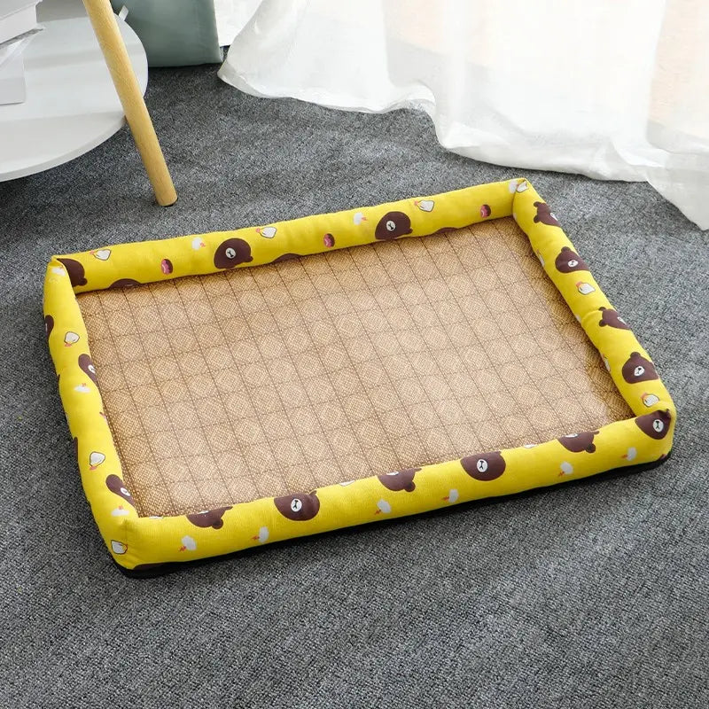 Cat Nest Summer Linen Mat Mat Cooling Summer Kennel Cat Nest Rattan Mat Square Cool Nest Cool Bed