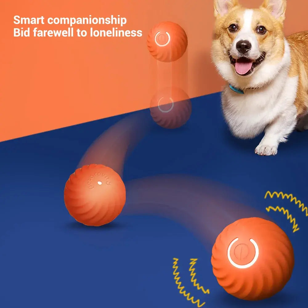 Smart Dog Toy Ball Automatic Moving Bouncing Rolling Ball for Small Medium Dog Cat Toy USB Rechargeable Dog Ball Rubber New