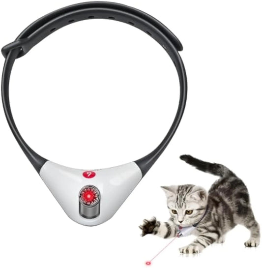 Cat Laser Collar Toy - Automatic Cat Laser Toy, Cat Interactive Toy, Electric Electronic Moving Stimulating Exercise Rechargeable Smart Cat Collar Lase