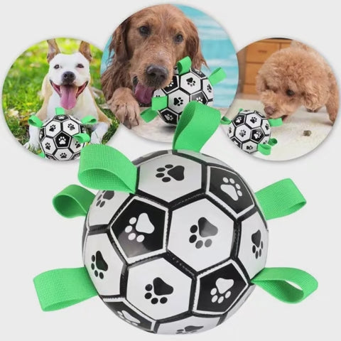 Kimpets Dog Interactive Football Toys Children Soccer Dog Outdoor Training Balls Dog Sporty Bite Chew Teething Ball Pet Supplies